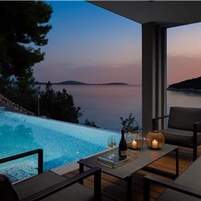 Luxury Beachfront Villa with Heated Infinity Pool near Trogir, Sleeps 8